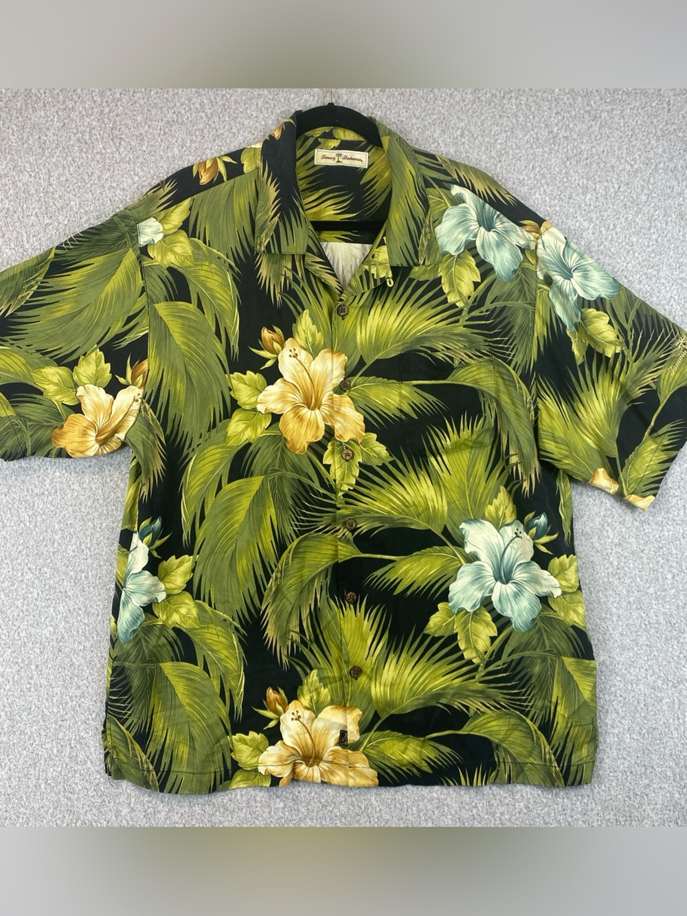 Tommy Bahama 100% Silk Hawaiian Rum Button Down Shirt Mens Size XL Beach